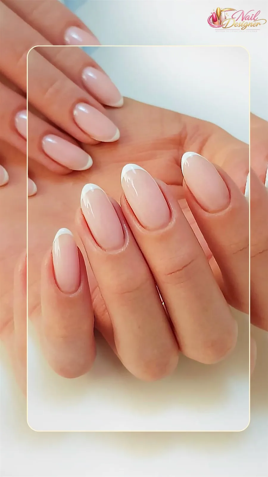 Unhas em tom leitoso rosado com visual limpo e sofisticado.